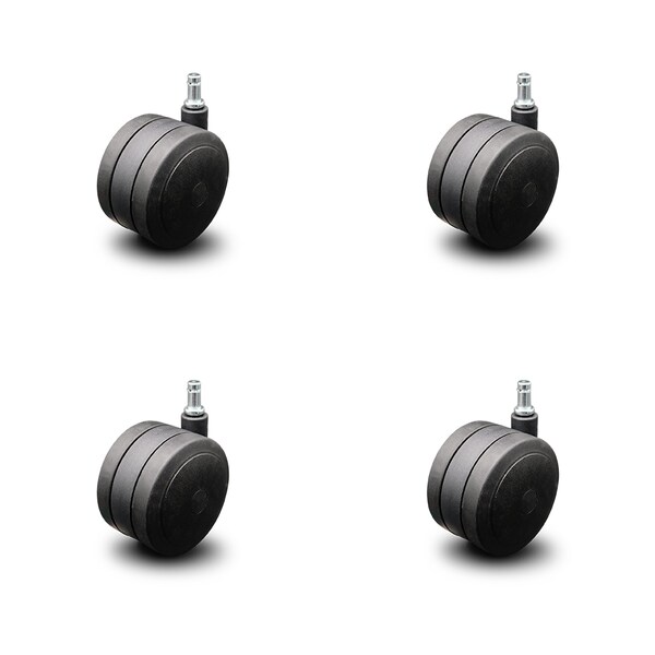 4" Black Soft Wheel Grip Ring Office Chair Casters  SCC, PK4